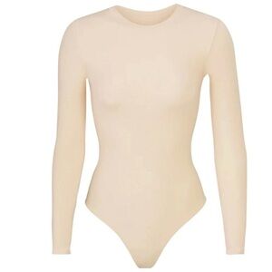 SKIMS Fits Everybody Long Sleeve Bodysuit- Color Sand- NWT